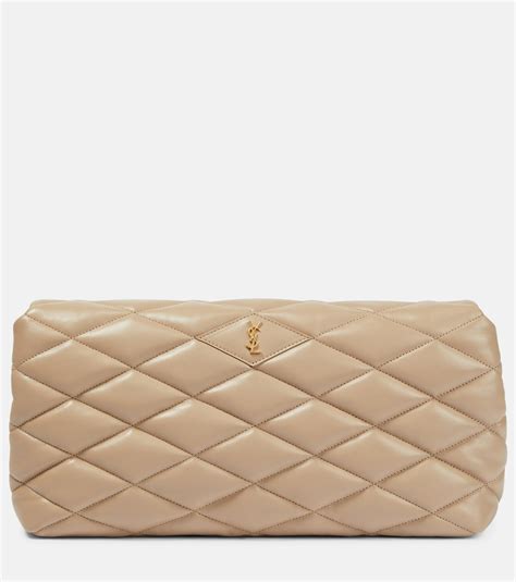 Saint Laurent Sade Leather Puffer Clutch 